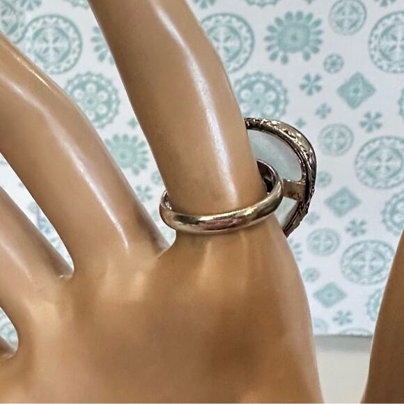 Fluorides gemstone ring. Adjustable 925 silver overlay hand crafted - Picture 5 of 6